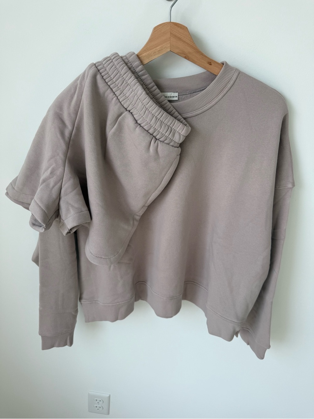 Zenana NWT Crewneck Sweater and Short Set in Ash Mocha | S-L